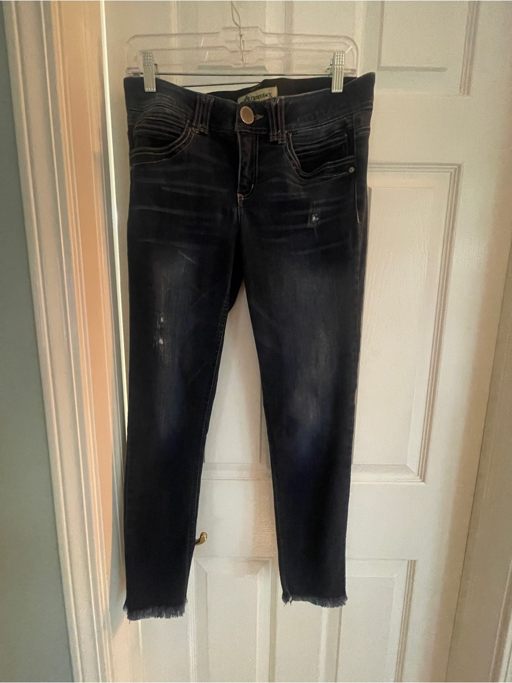 Democracy Washed Black Straight leg ankle Jeans